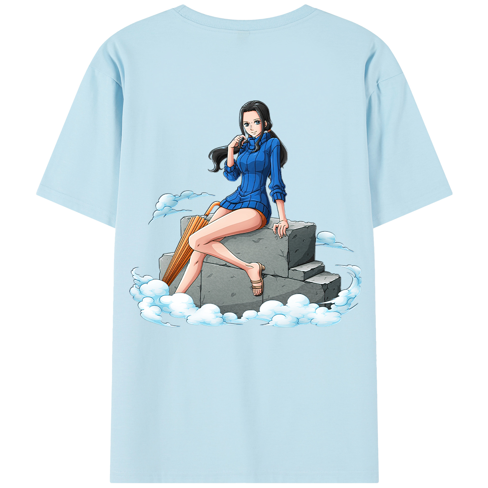 ワンピース ニコ・ロビン ONE PIECE Nico Robin 綿100％半袖Tシャツ（背面プリント）